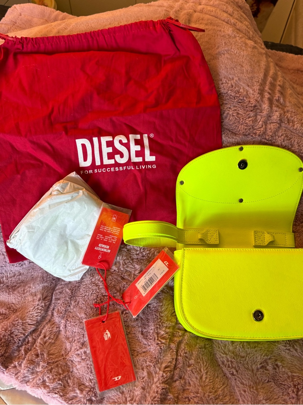 Diesel Neon Yellow Mini Shoulder Bag